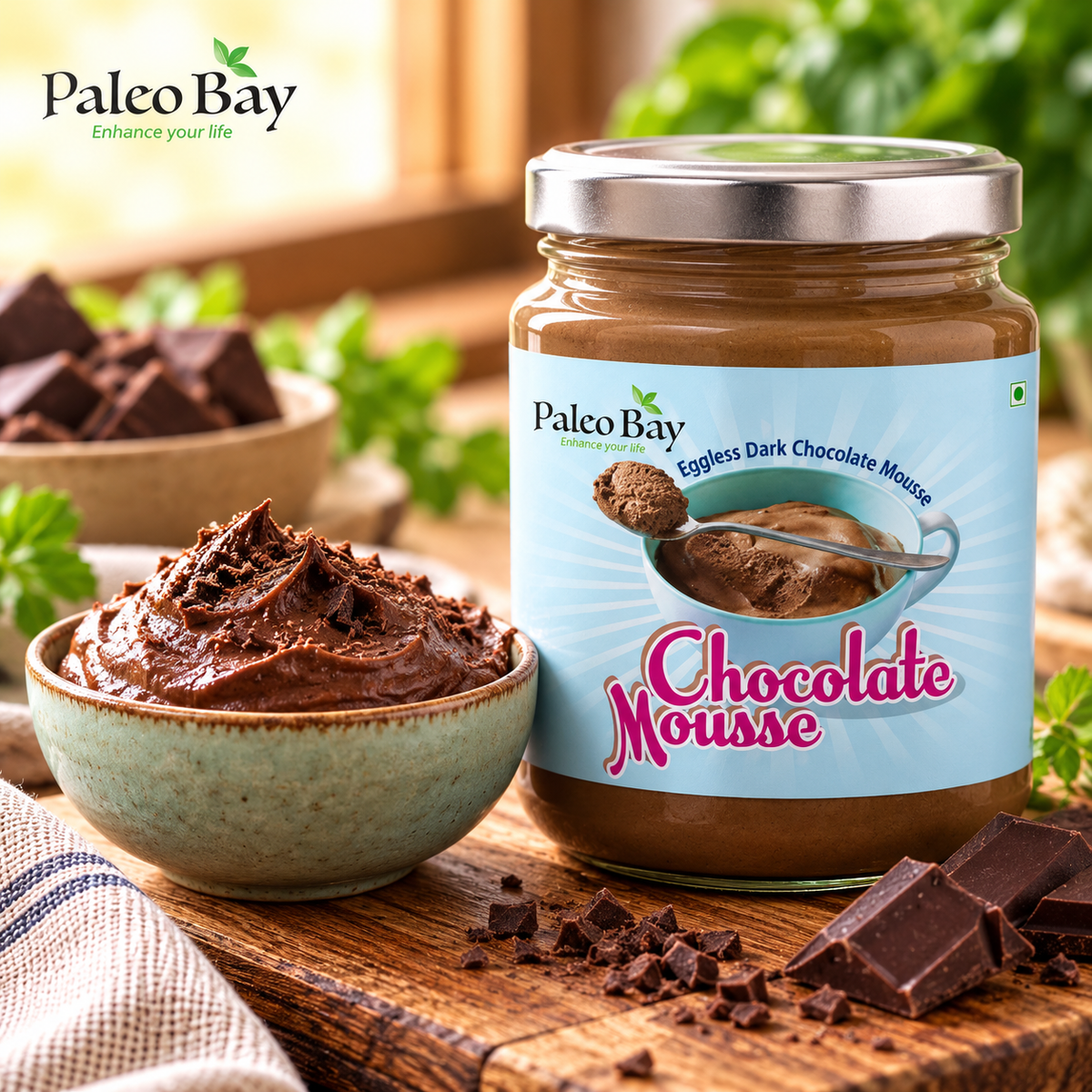 Eggless dark chocolate moussie