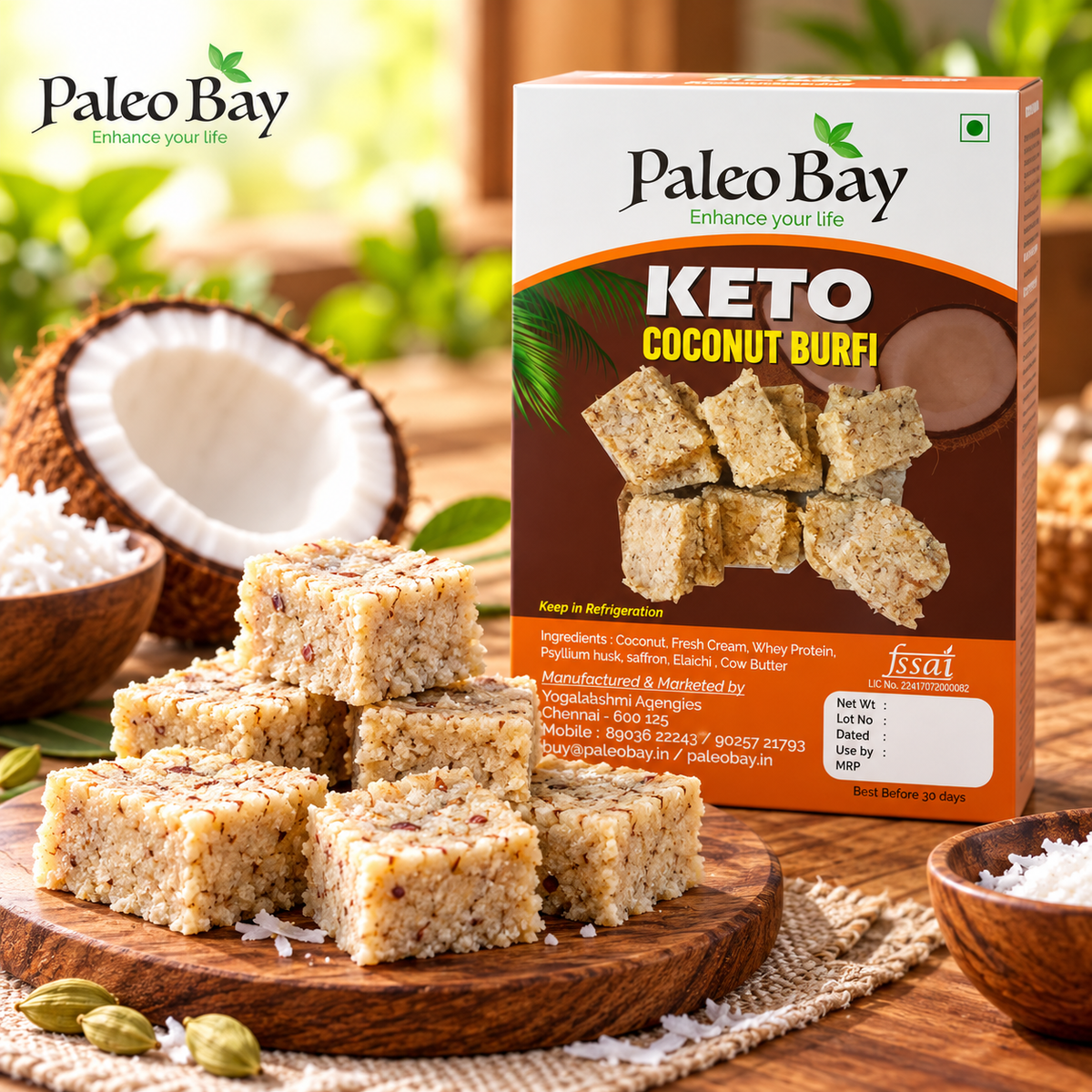 Keto coconut burfi